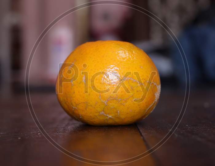 Orange Fruit, Healthy Fruit On Wooden Table Background