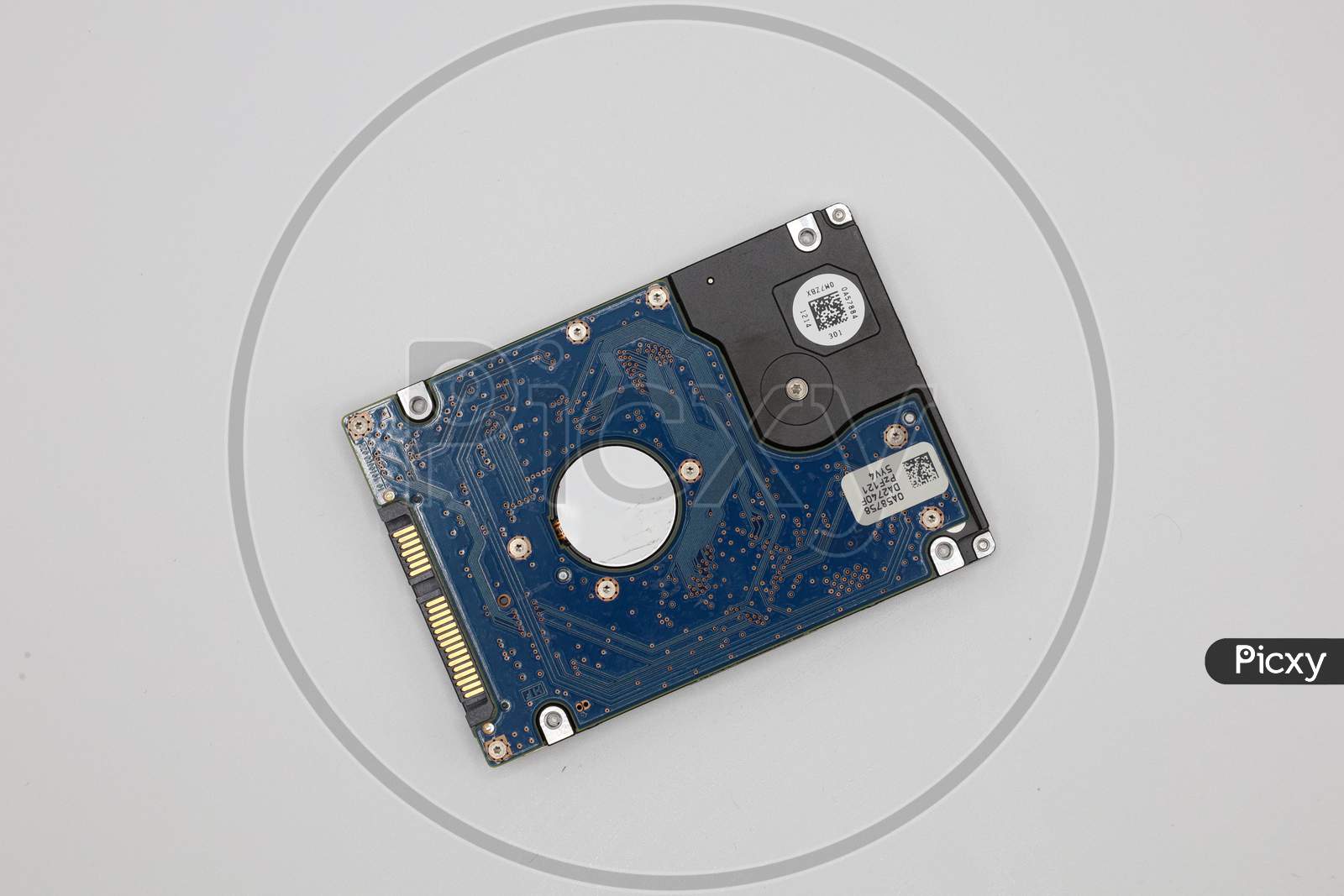 Hard disk isolated on a white background. Computer HDD Hard Disk Drive. Computer Storage Memory. Solid State Drive.