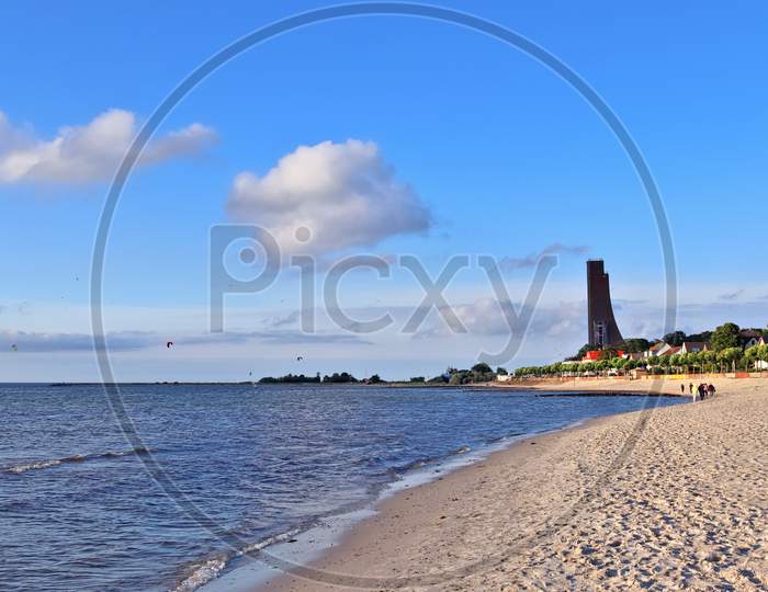 Beautiful view on sandy beaches at the baltic sea on a sunny day