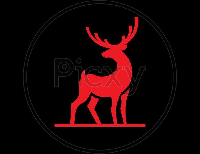 A deer silhouette vector illustration.