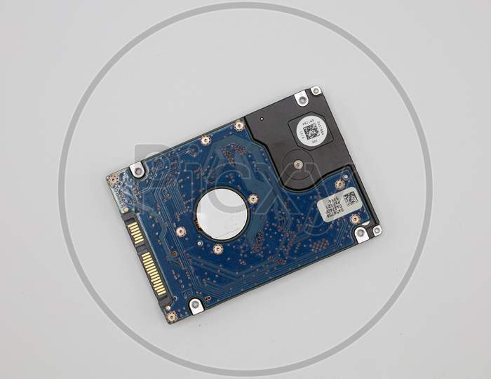 Hard disk isolated on a white background. Computer HDD Hard Disk Drive. Computer Storage Memory. Solid State Drive.