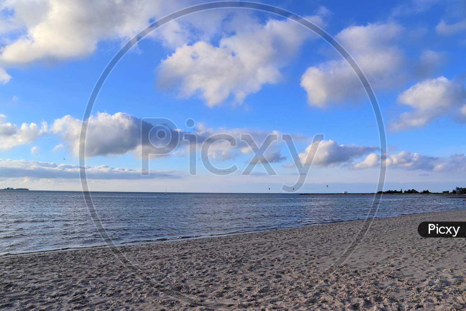 Beautiful view on sandy beaches at the baltic sea on a sunny day