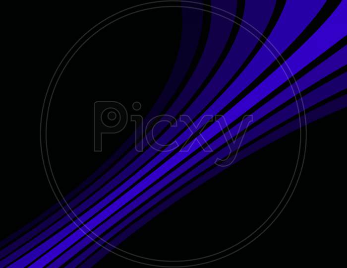 Abstract Blue Colour Different Shape Line Art In Dark Background