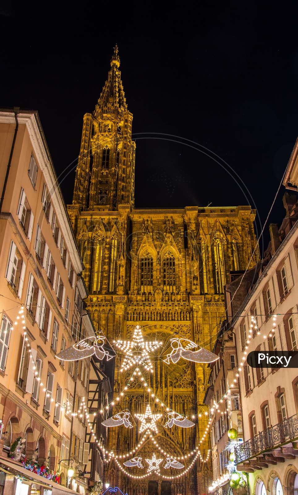 Christmas Decorations Near The Cathedral - Strasbourg, "Capital