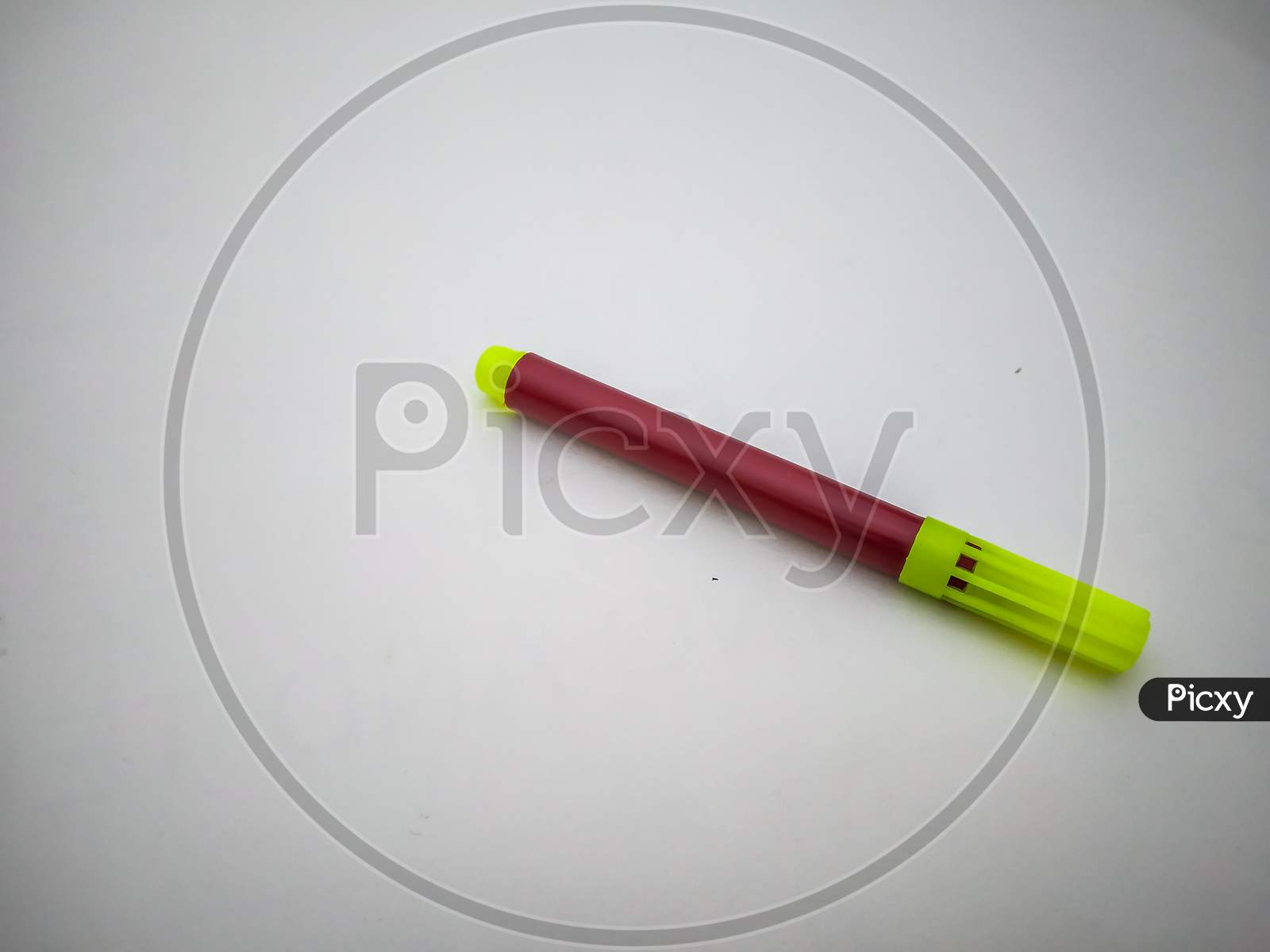 Brown Sketch Pen Isolated With White Background.