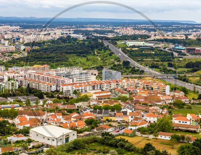 View Of Almada City Near Lisbon - Portugal