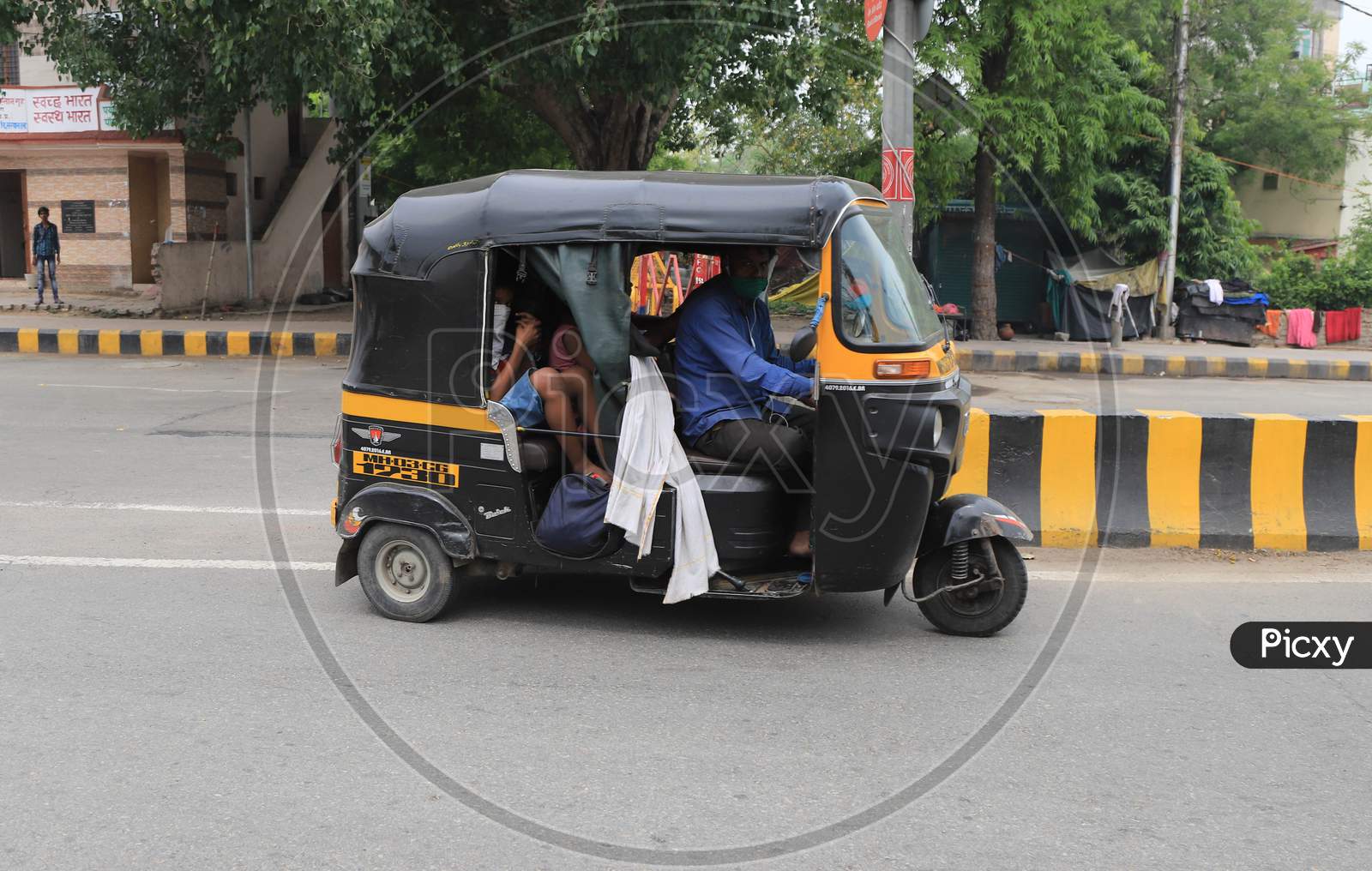 Migrant Workers Who Arrived From Mumbai Travel in an autorickshaw To Reach Their Native Places During Nationwide Lockdown Amidst Coronavirus Or COVID-19 Pandemic  In Prayagraj, May 12, 2020