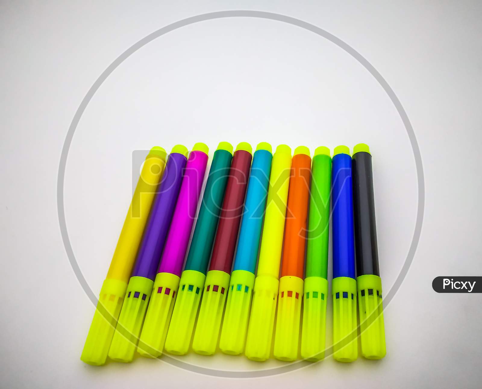 Pack Of Sketch Pens Isolated With White Background