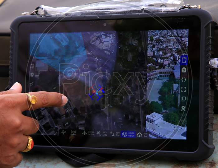 Drone For Surveilling A Hotspot Area During A Government-Imposed Nationwide Lockdown As A Preventive Measure Against The Covid-19 Coronavirus, In Ajmer, Rajasthan, India On 02 May 2020.