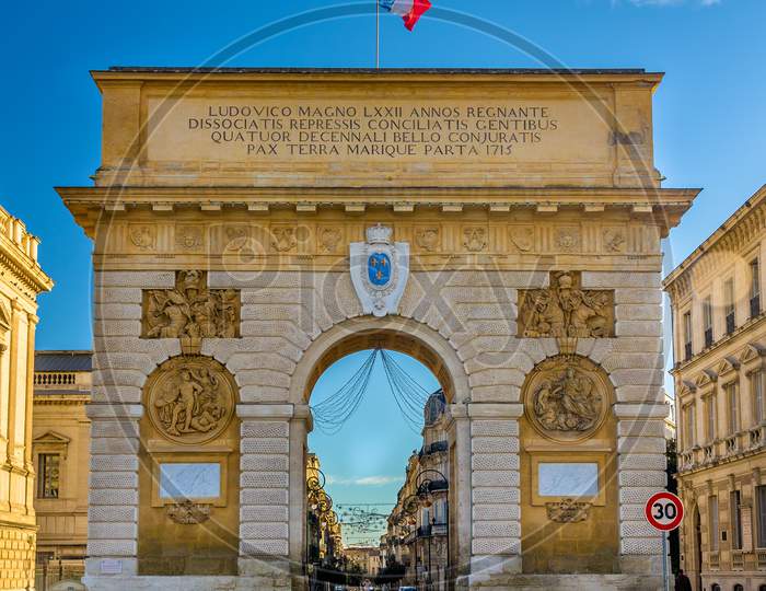 Porte Du Peyrou, A Triumphal Arch In Montpellier - France