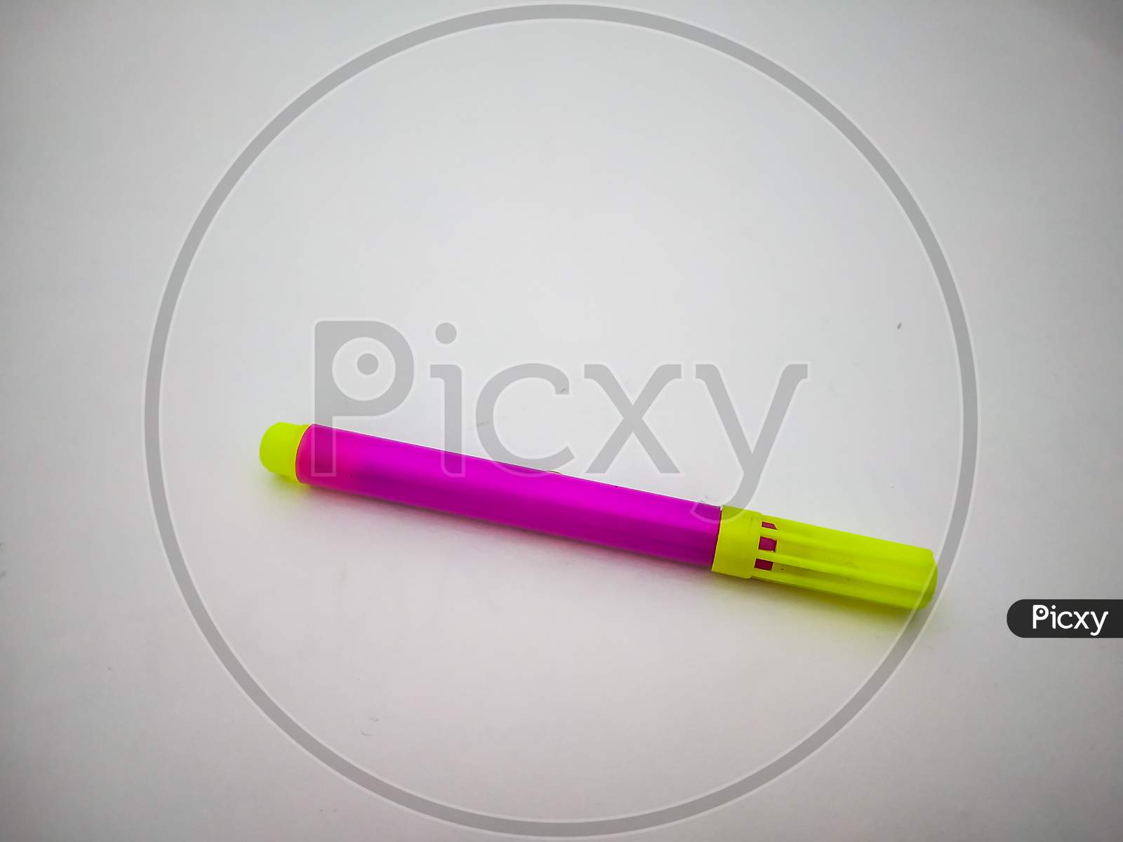 Magenta Sketch Pen Isolated With White Background.