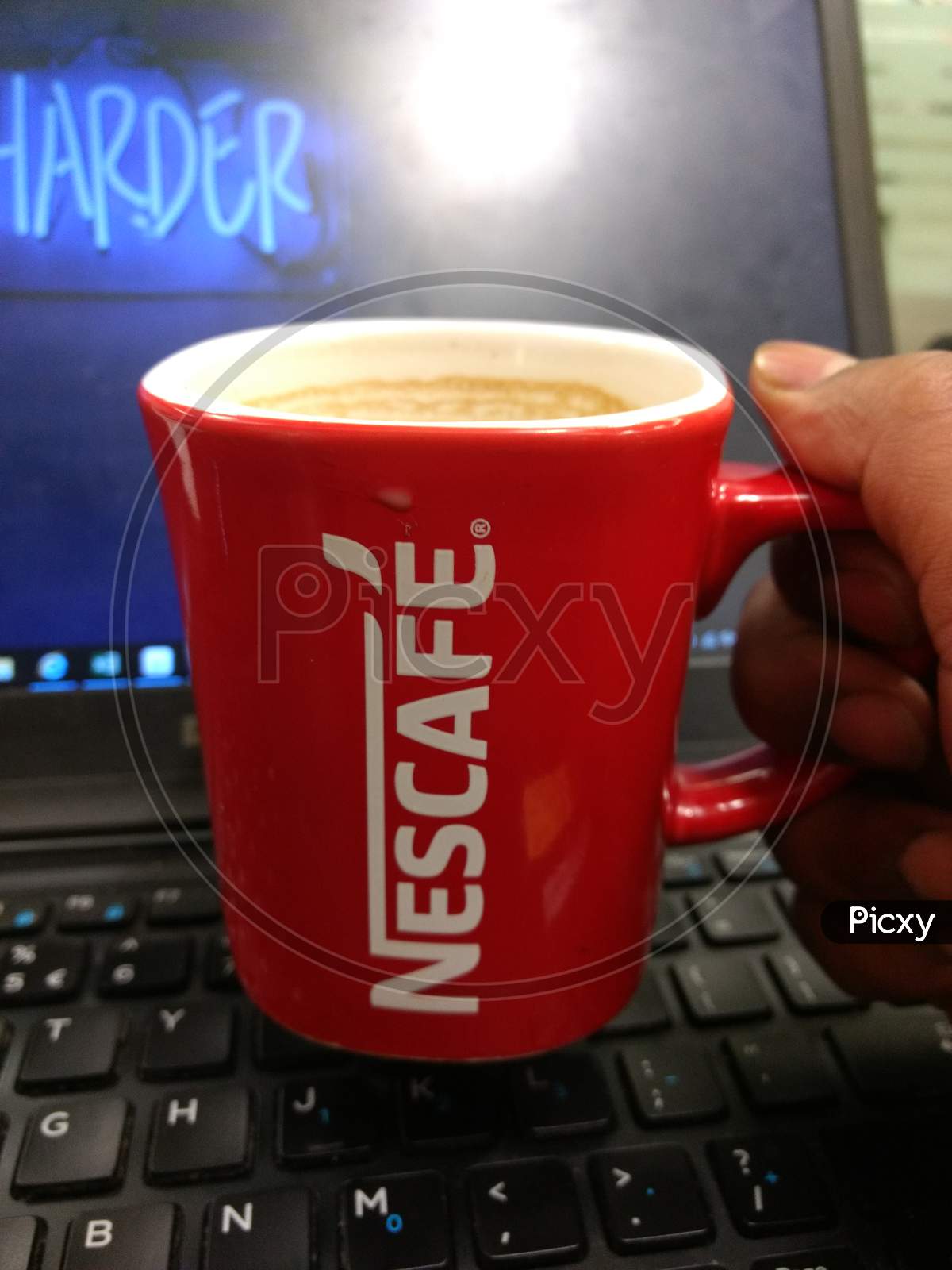 Delhi, India - March 20Th 2020:A Closeup Shot Of Coffee Cup From Nescafe On Table