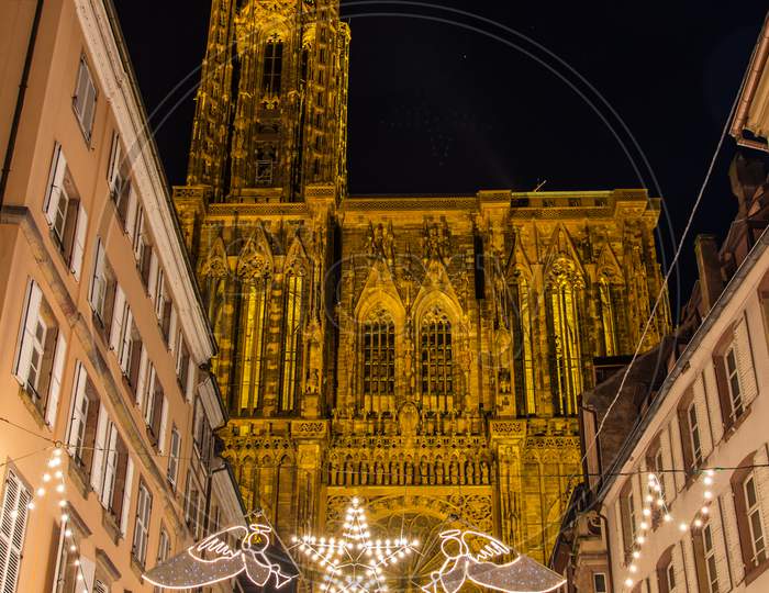 Christmas Decorations Near The Cathedral - Strasbourg, "Capital