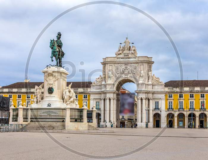 Monument To Joseph I Of Portugal In Lisbon