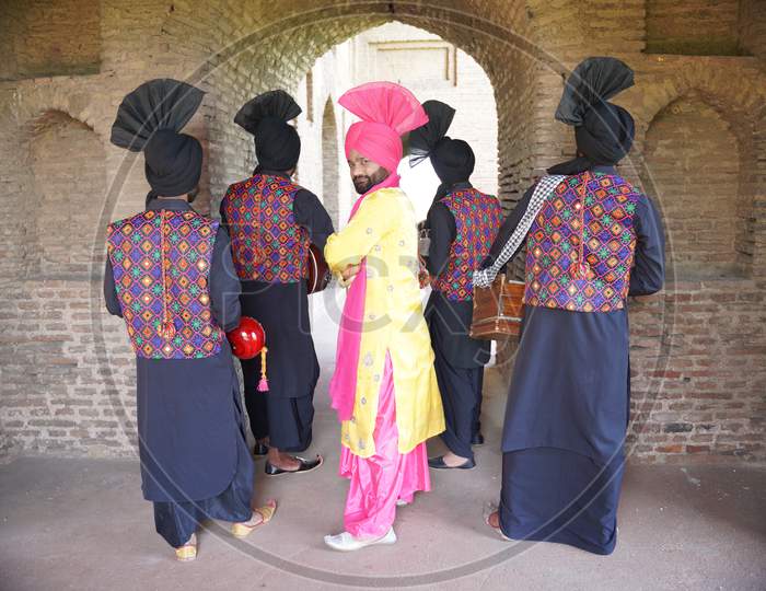 Ludhiana,  Punjab / India -  March 17 2020: A group of Punjabi dance Artists