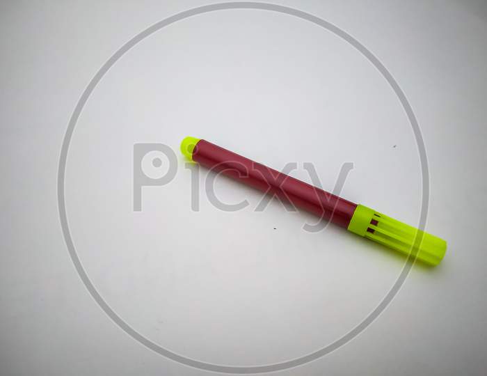 Brown Sketch Pen Isolated With White Background.