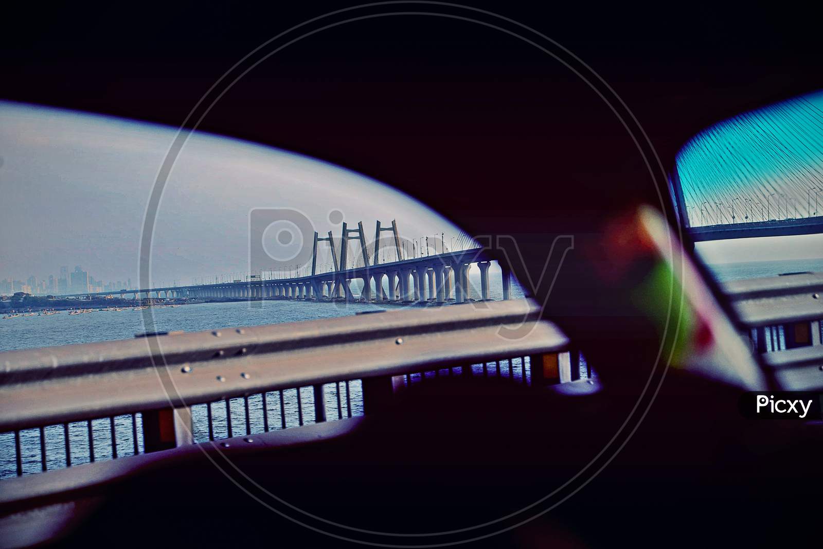 cinematic view of Bandra warli sea link from my car