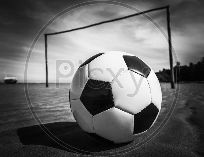 Football tournament, Soccer, cup, green field ,Design Background Black and white view