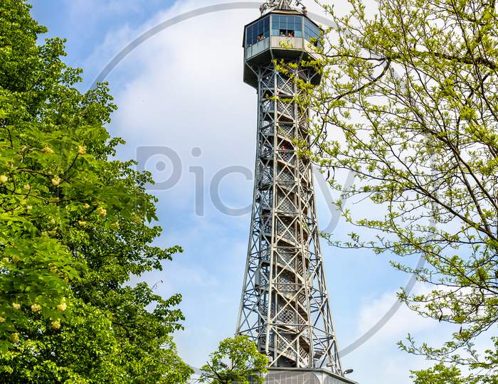 View Of The Petrin Lookout Tower In Prague