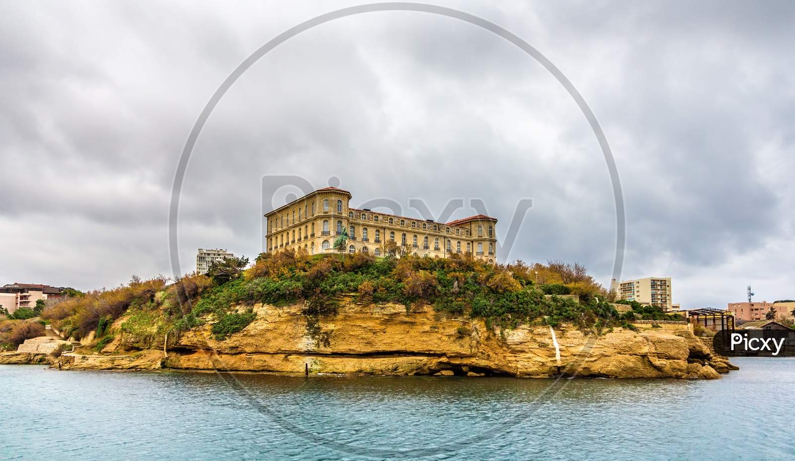 Palais Du Pharo In Marseille As Seen From The Sea - France