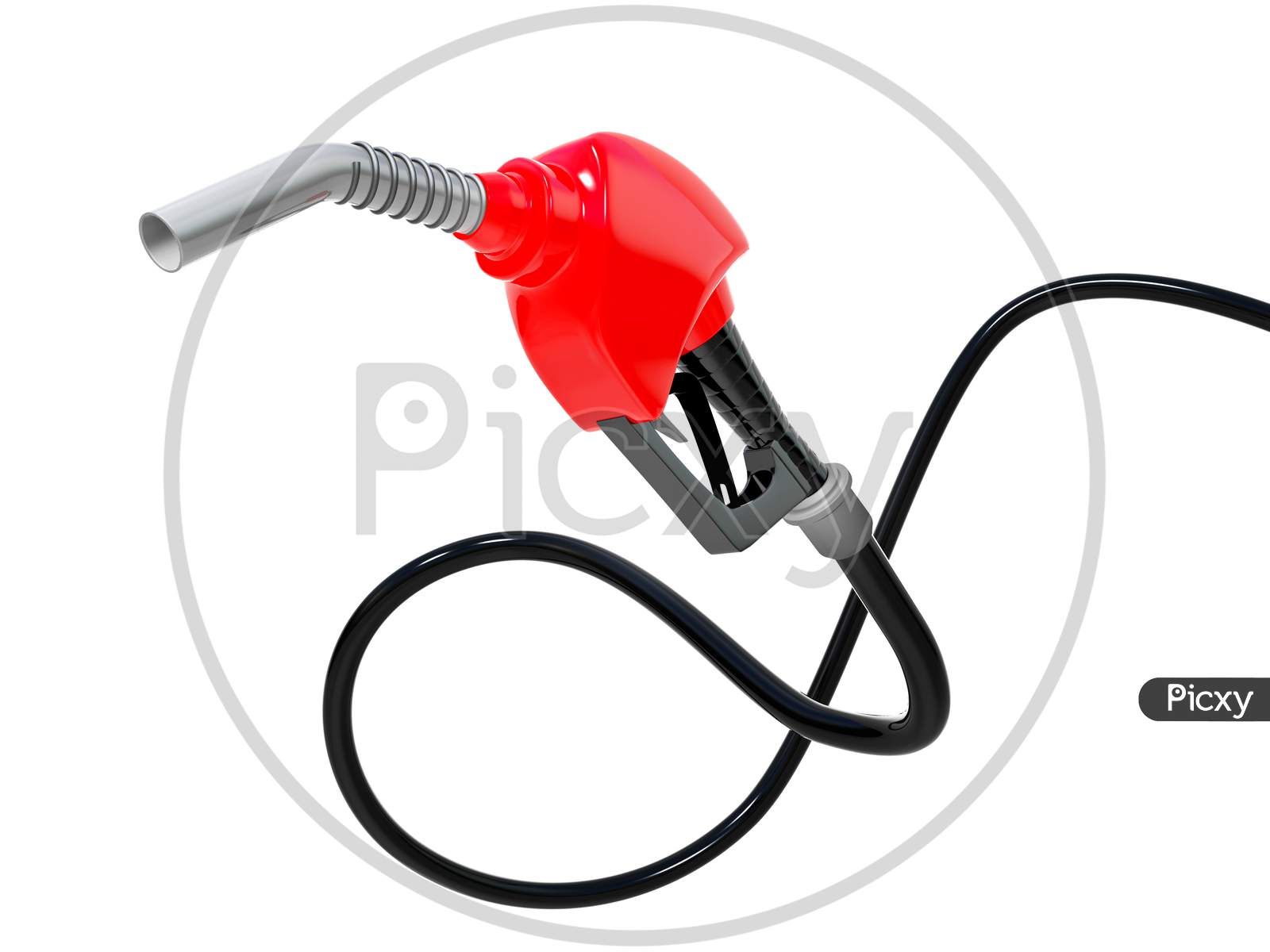 3D render of petrol nozzle isolated on white