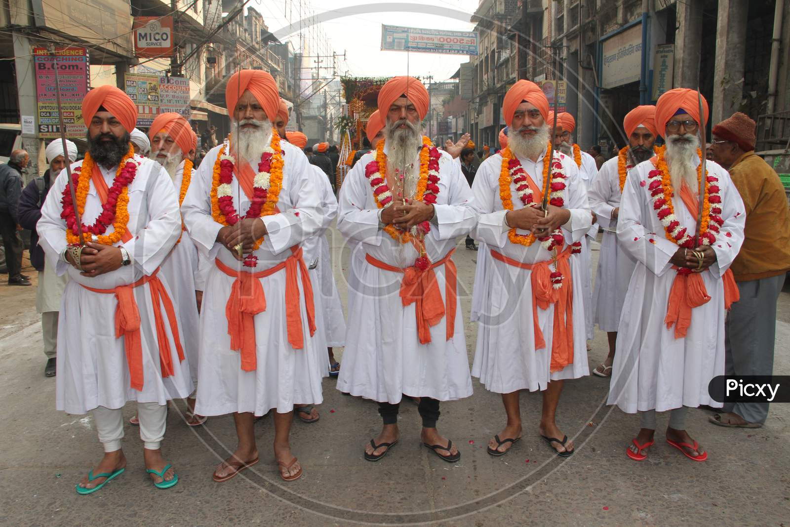 Indian Baba Or Sadhu Arriving At Kumbh Mela In Allahabad