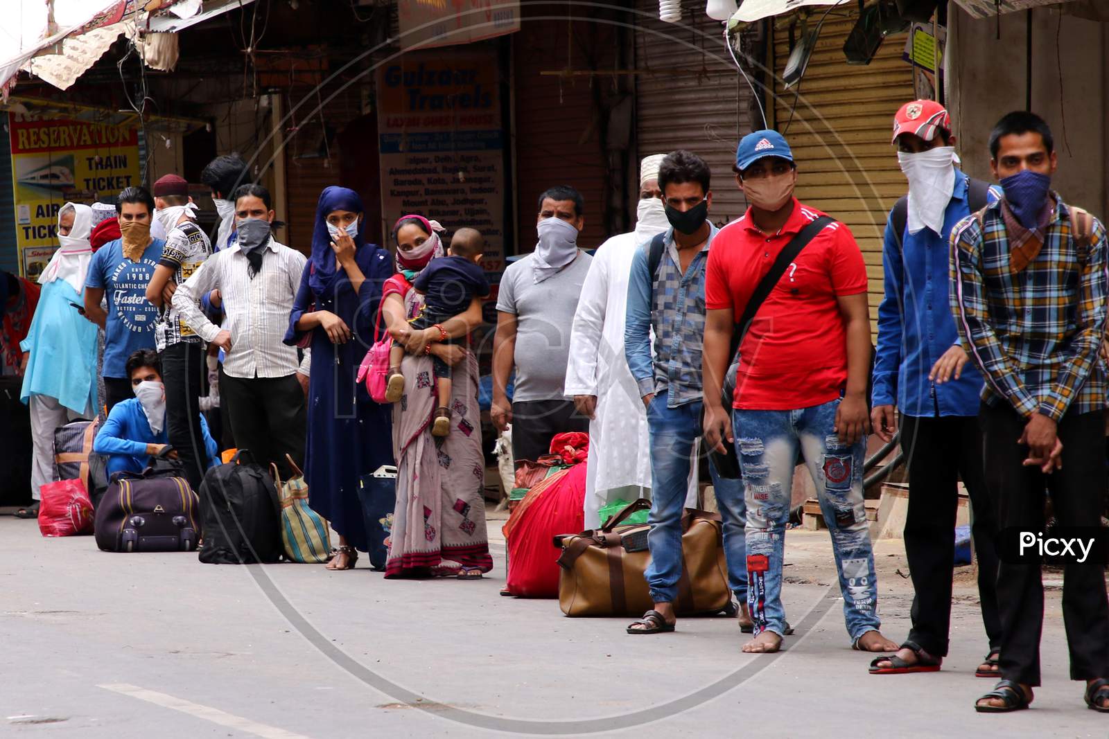 Stranded Pilgrims Wait For Special Train Going To Bihar State From Ajmer Railway Station During A Government-Imposed Nationwide Lockdown As A Preventive Measure Against The Covid-19 Coronavirus, In Ajmer On May 13, 2020.