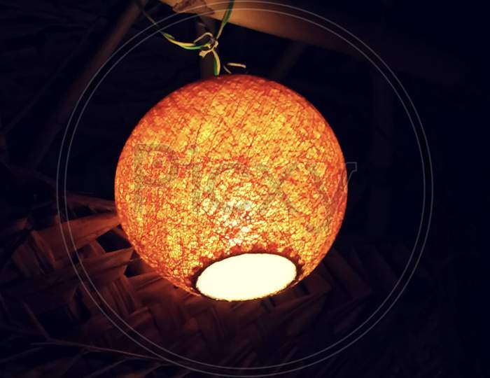 An orange night lamp