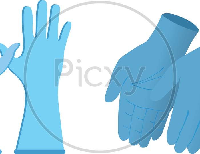Vector Image of Disposable Surgical Gloves, a Personal Protective Equipment