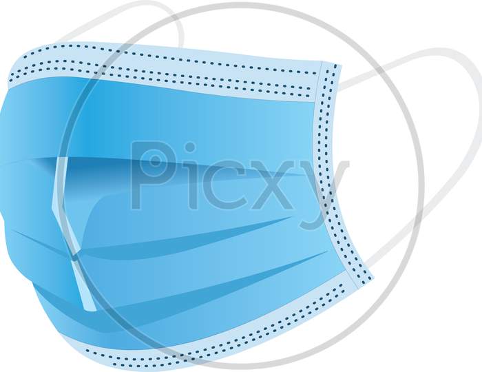 Vector Image of Disposable Surgical Mask, a Personal Protective Equipment