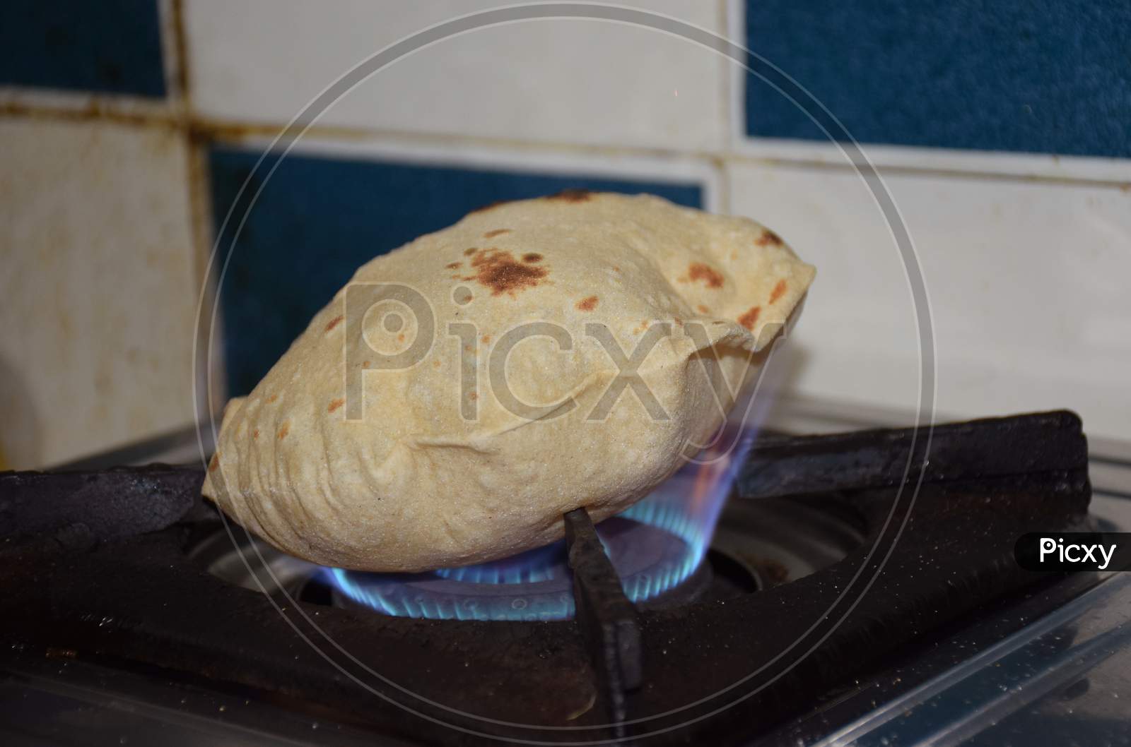 A Puffed Indian Roti or Bread