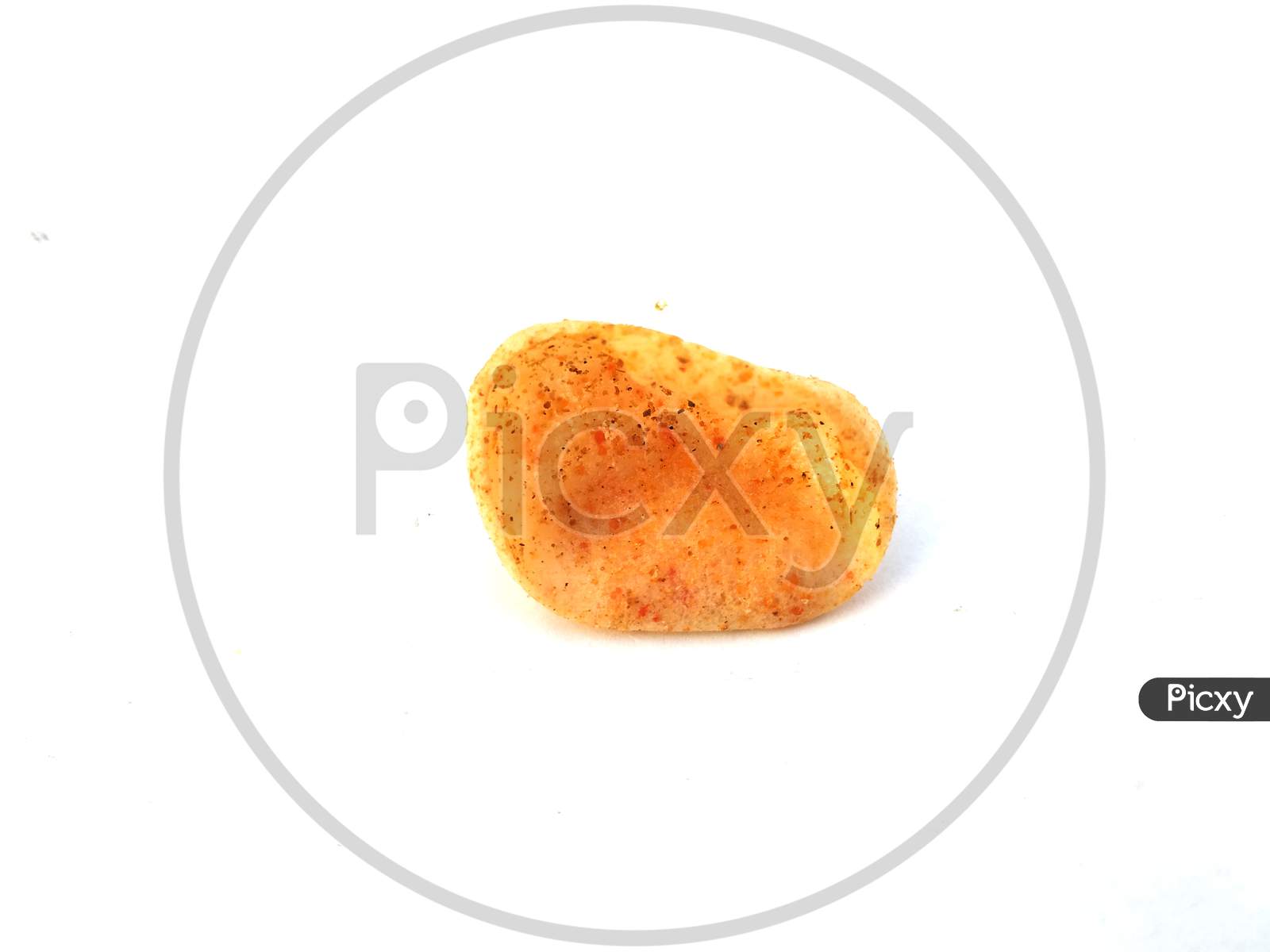 some yellow eatable food  isolated on white background