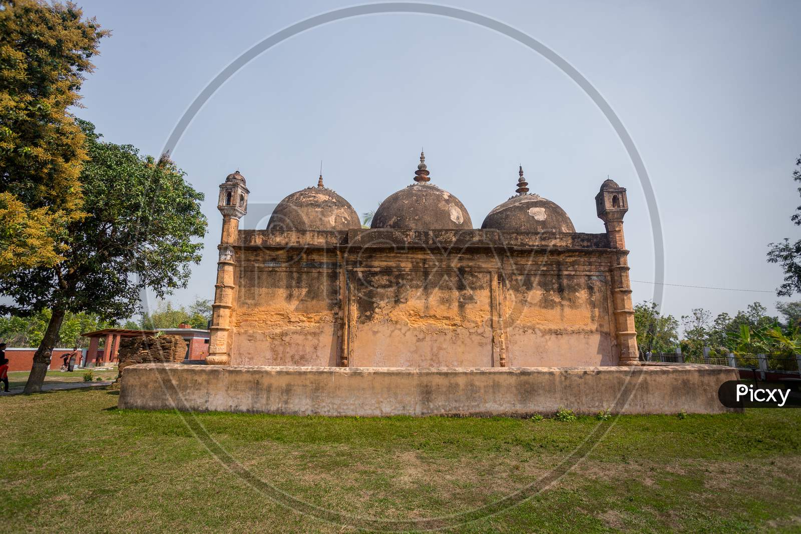 Image Of Bangladesh – March 2, 2019: Nayabad Mosque Back Side Views, Is ...