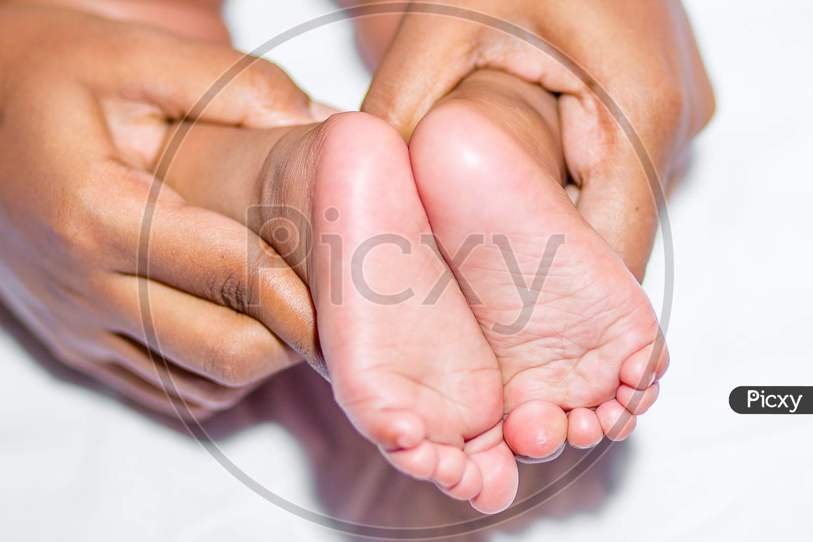 A Asian Baby Hand Holding Mother Finger