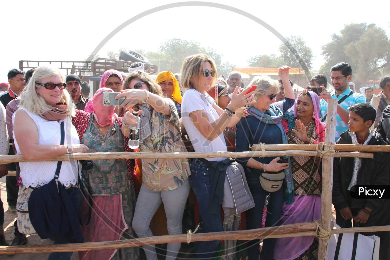 Foreign Tourists At Nagaur Cattle Fair, Rajasthan