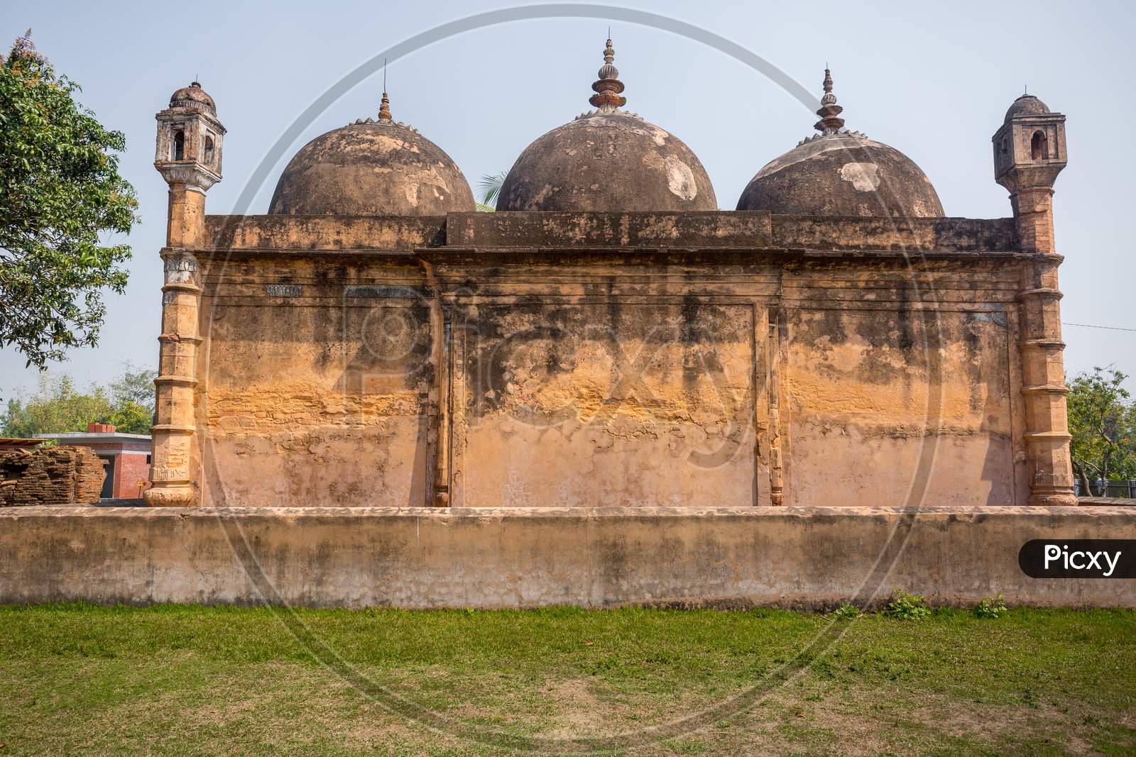 Image Of Bangladesh – March 2, 2019: Nayabad Mosque Back Side Views, Is ...