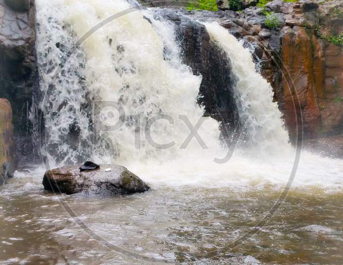 Beautiful Narmada river waterfalls in Amarkantak