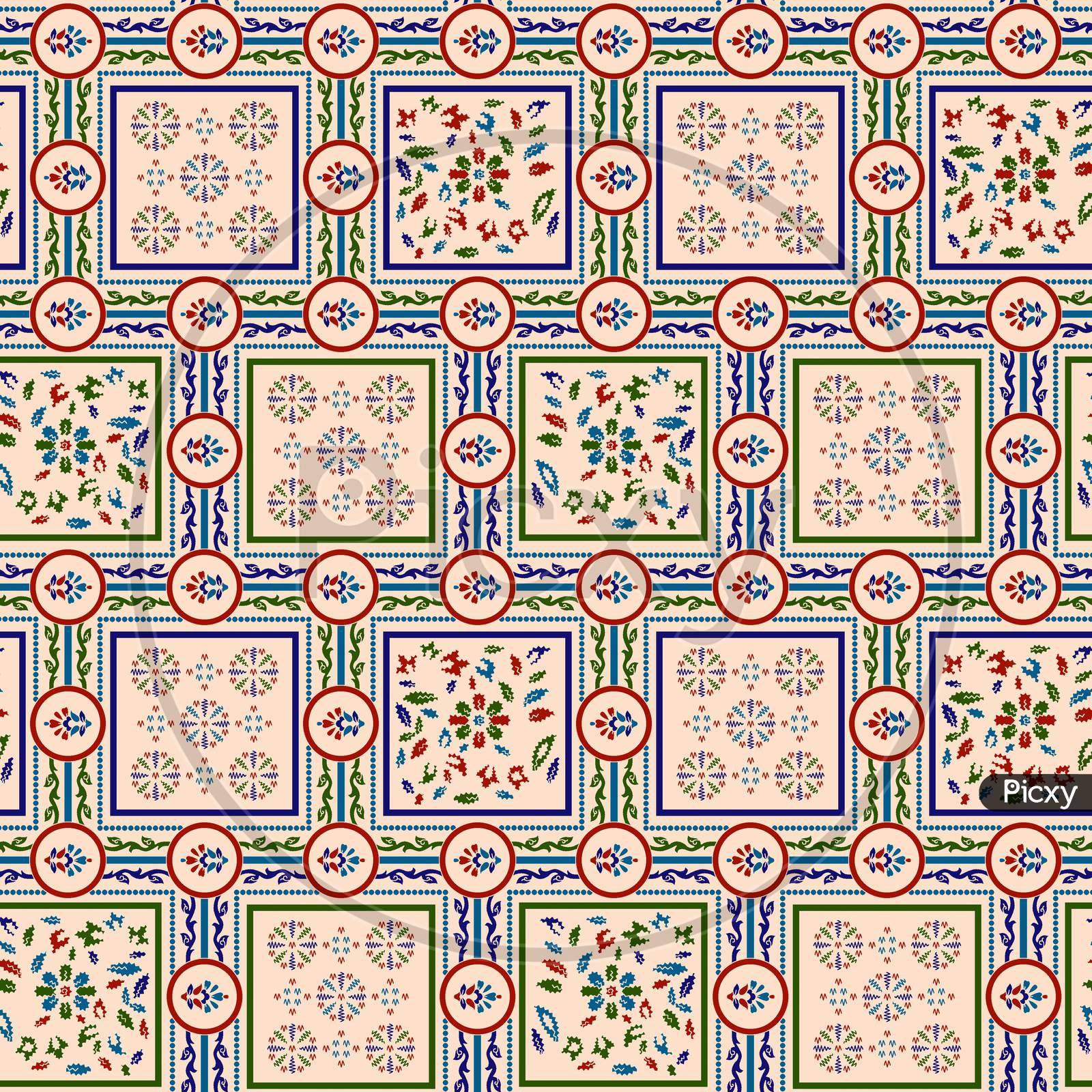 Seamless Colorful Silk Geometric Design Pattern