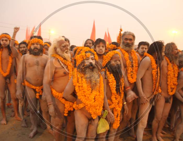 Naga Naga Sadhu Video Xx Video - Image of A Naga sadhu or a Hindu holy man stands during the \