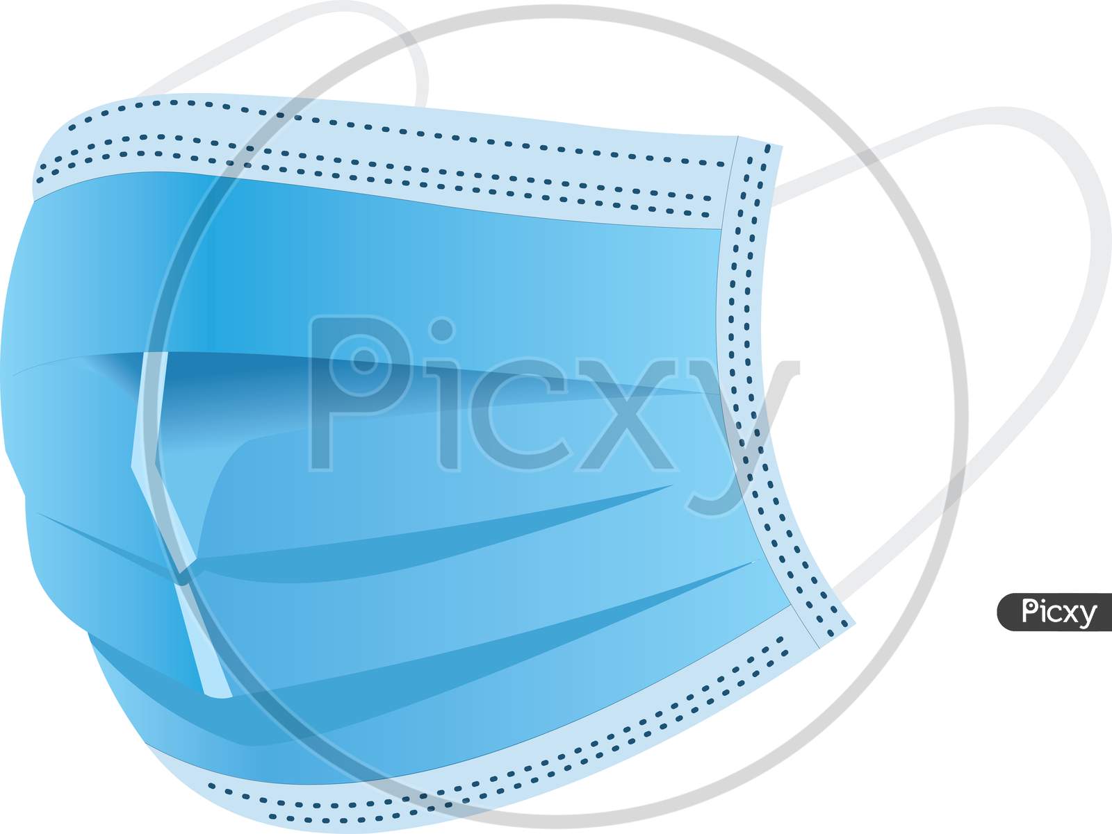 Vector Image of Disposable Surgical Mask, a Personal Protective Equipment