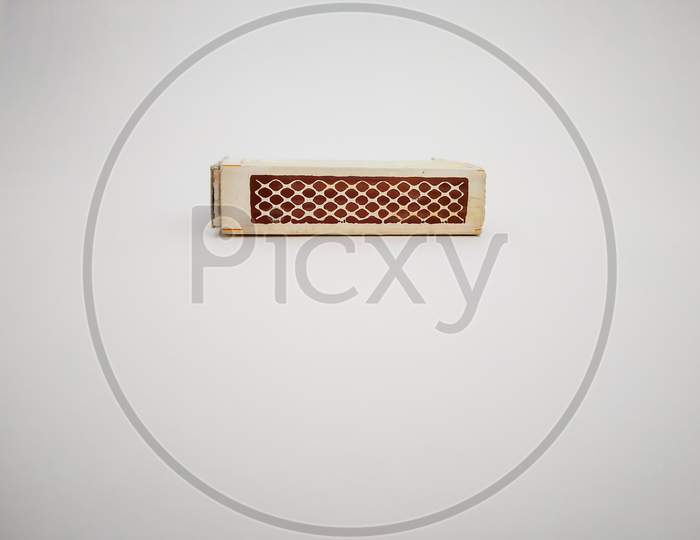 Strip Of Match Box To Lit The Match Sticks Isolated With White Background