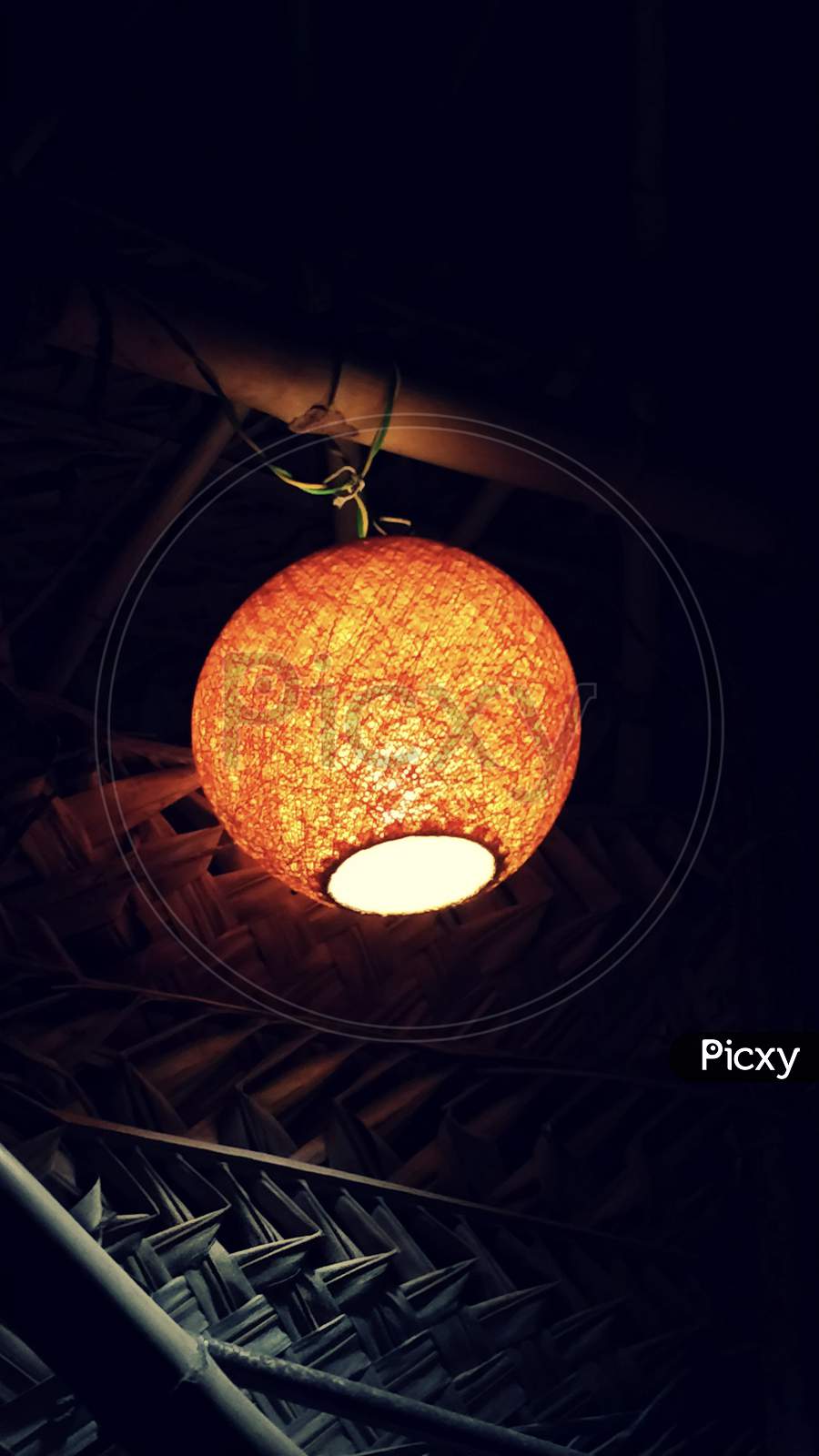 An orange night lamp