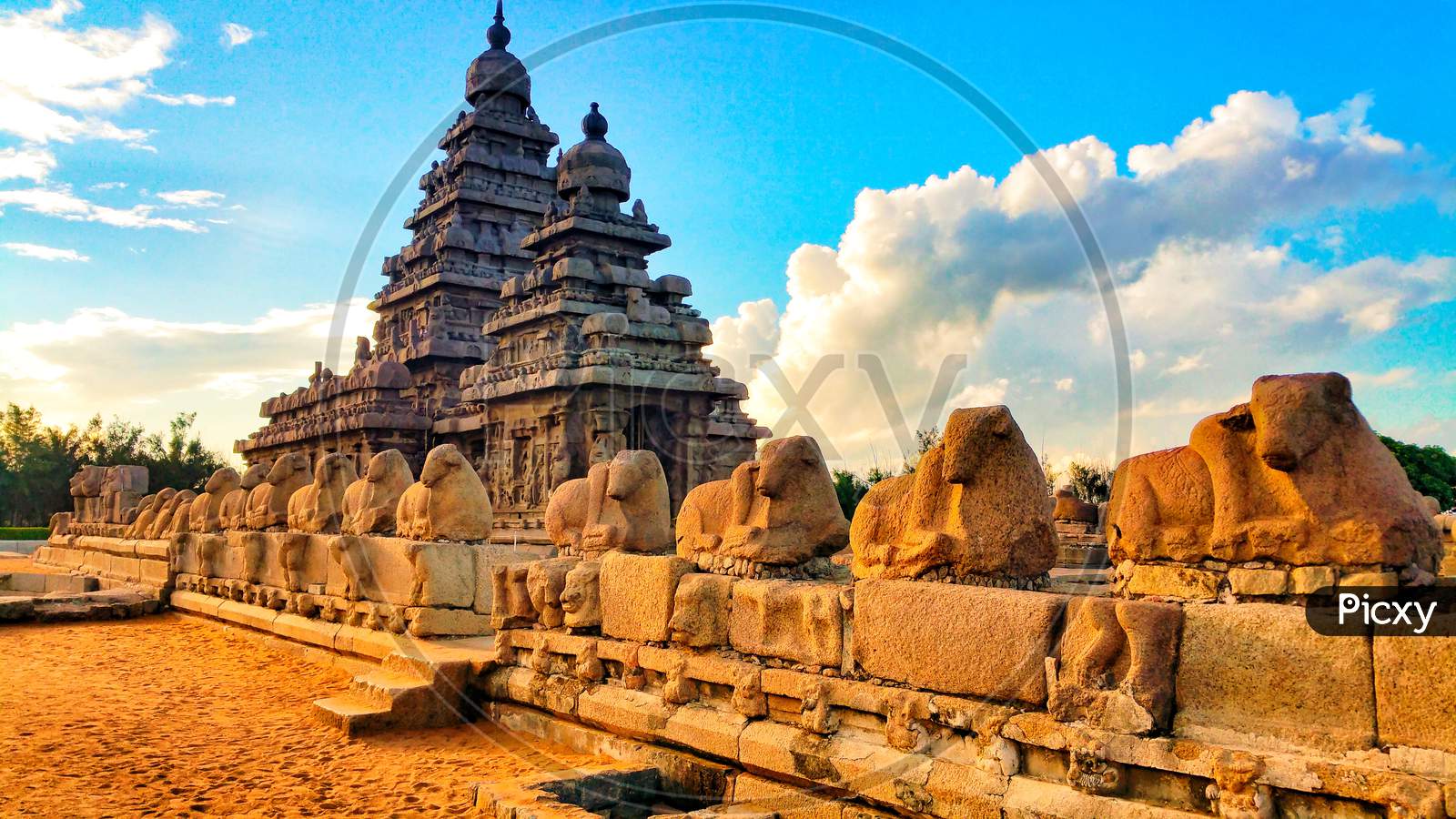 Ancient Shore temple in Mahabalipuram