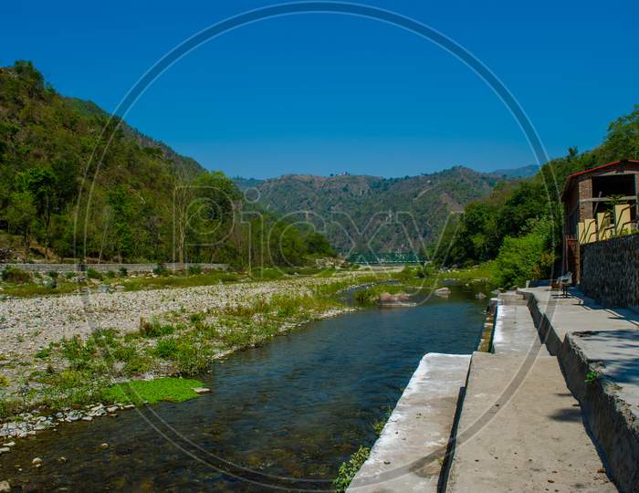 Ganga River at Rishikesh, Located in the foothills of the Himalayas in northern India,