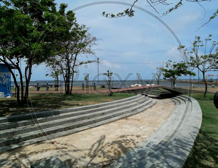 The View Of The Jaffna Pannai Beach Park In Sri Lanka.