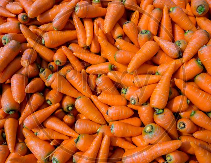 Colorful Organic Carrots. Food Background. Close-Up, And Washed Carrots. Near Savar District At Dhaka, Bangladesh.