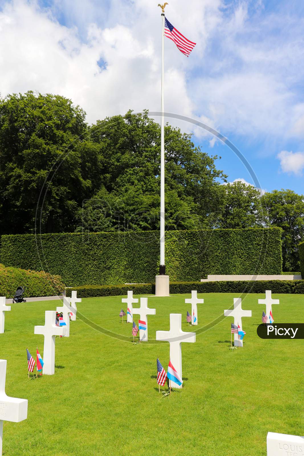 American Flag At Luxembourg American Cemetery And Memorial