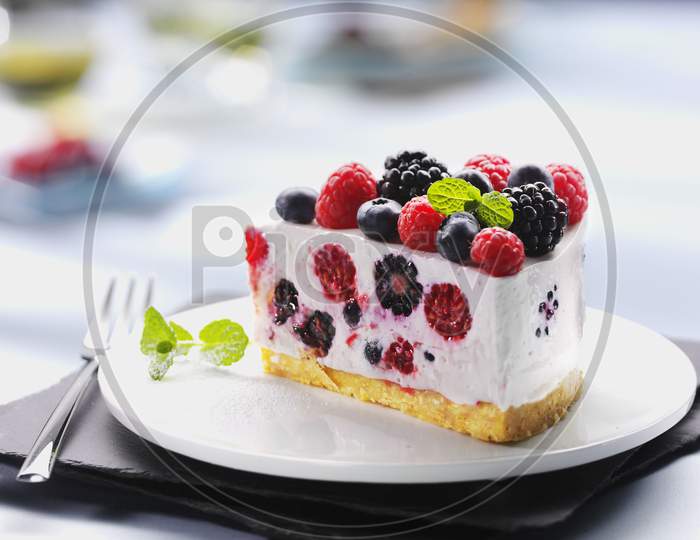 Strawberry and Blackberry made sweet delicious pastry