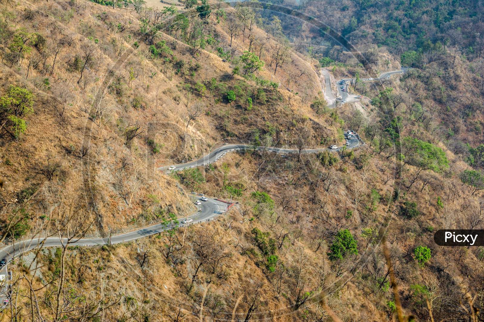 Road on the mountains of Bhimtal Nainital Uttarakhand