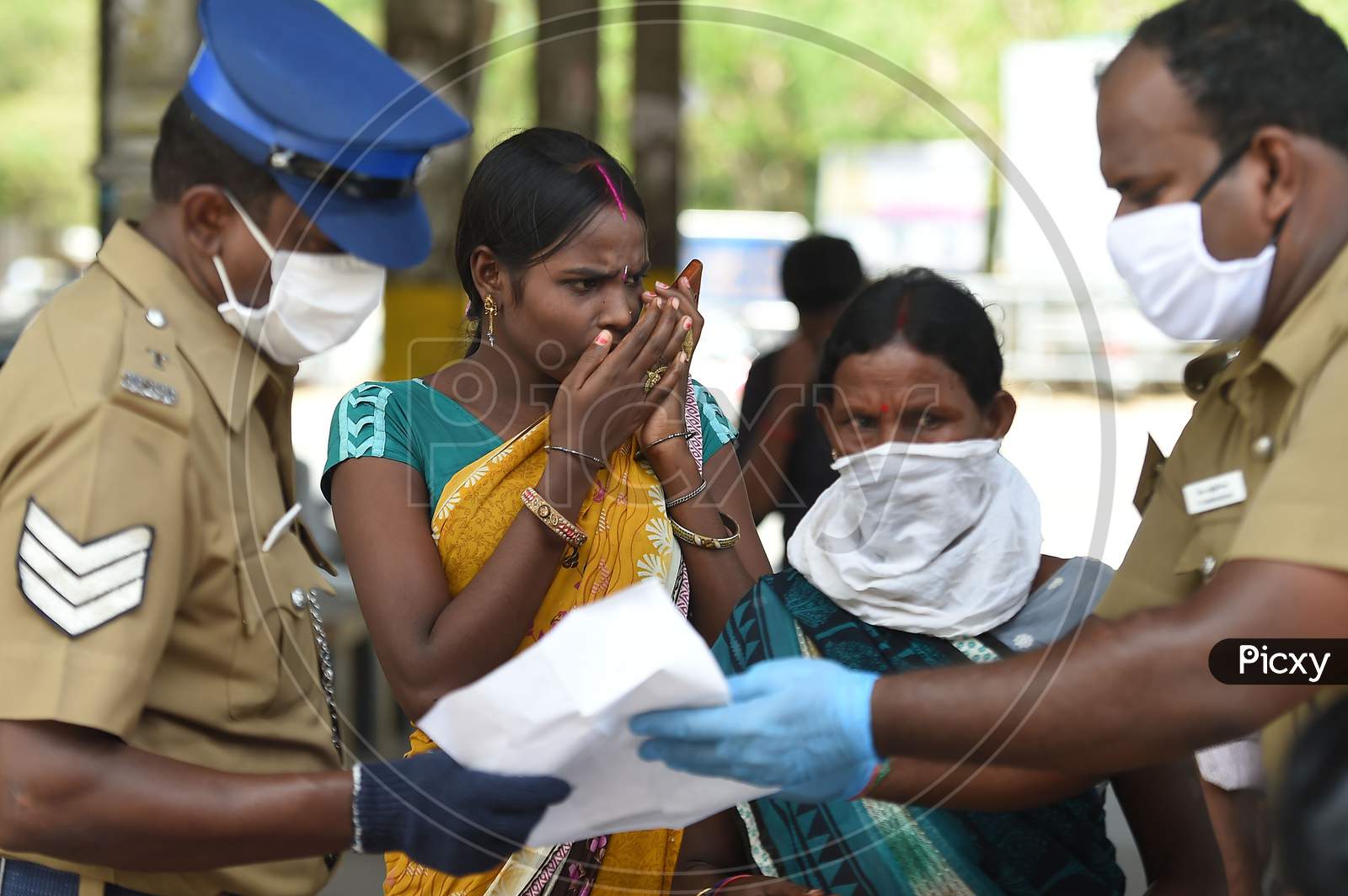 Migrant Labourers From Bihar Get Thermal Screening And Document Verification Before They Leave To Them Native Places During The Ongoing Nationwide Lockdown In The Wake Of Coronavirus Pandemic, In Chennai